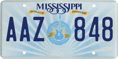 MS license plate AAZ848