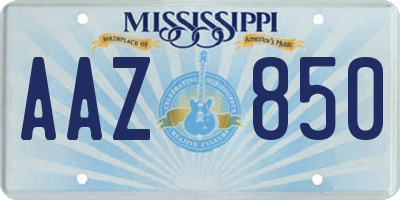MS license plate AAZ850