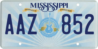 MS license plate AAZ852