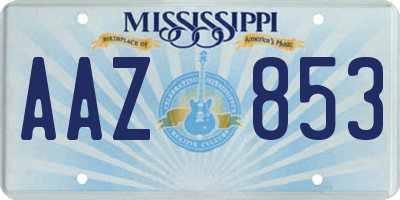 MS license plate AAZ853