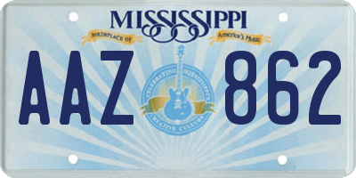 MS license plate AAZ862