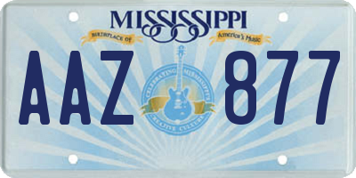 MS license plate AAZ877