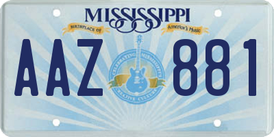 MS license plate AAZ881