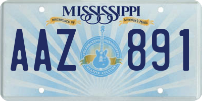 MS license plate AAZ891
