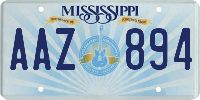 MS license plate AAZ894