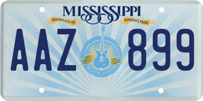 MS license plate AAZ899