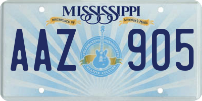 MS license plate AAZ905