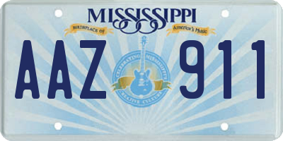 MS license plate AAZ911