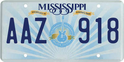 MS license plate AAZ918