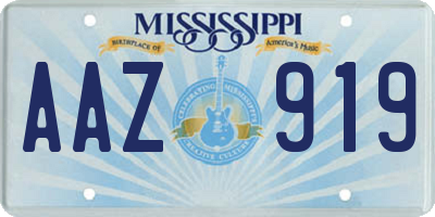 MS license plate AAZ919