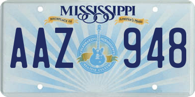 MS license plate AAZ948