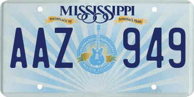 MS license plate AAZ949