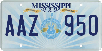 MS license plate AAZ950