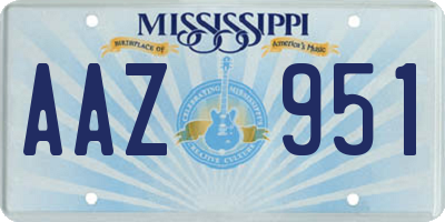 MS license plate AAZ951