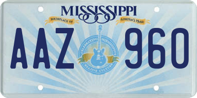 MS license plate AAZ960