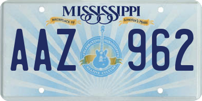 MS license plate AAZ962