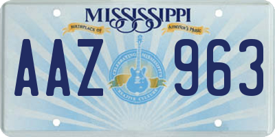 MS license plate AAZ963