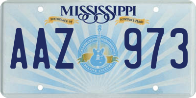 MS license plate AAZ973