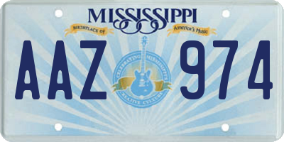 MS license plate AAZ974