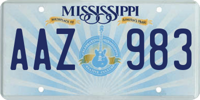 MS license plate AAZ983