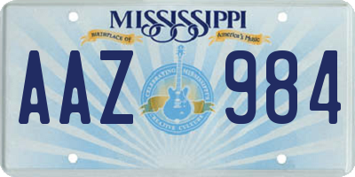 MS license plate AAZ984