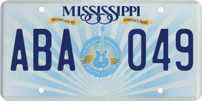 MS license plate ABA049