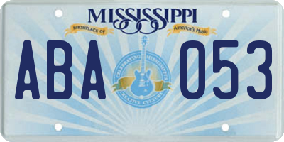 MS license plate ABA053