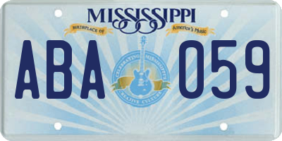MS license plate ABA059