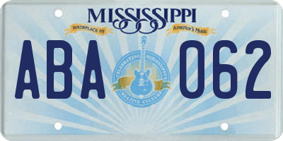 MS license plate ABA062
