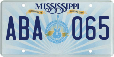 MS license plate ABA065