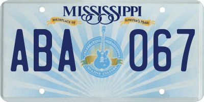 MS license plate ABA067