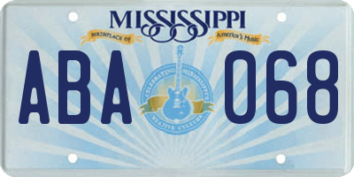 MS license plate ABA068