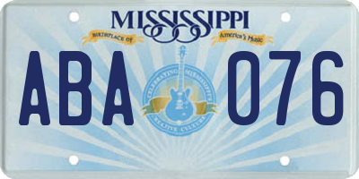 MS license plate ABA076