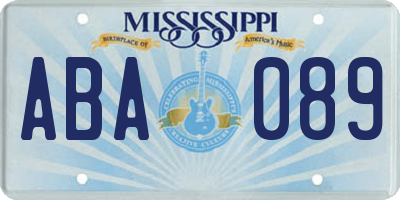 MS license plate ABA089
