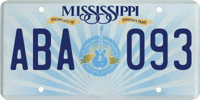 MS license plate ABA093