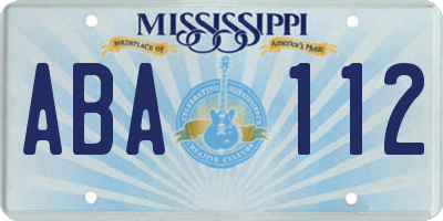 MS license plate ABA112