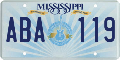 MS license plate ABA119