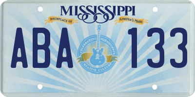 MS license plate ABA133