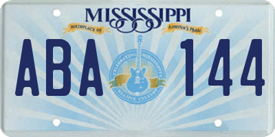 MS license plate ABA144