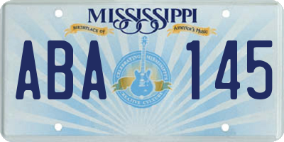 MS license plate ABA145