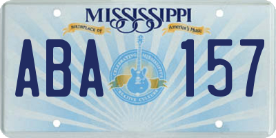 MS license plate ABA157
