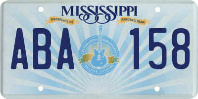 MS license plate ABA158