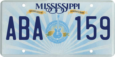 MS license plate ABA159