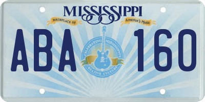 MS license plate ABA160
