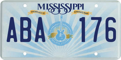 MS license plate ABA176