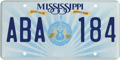 MS license plate ABA184