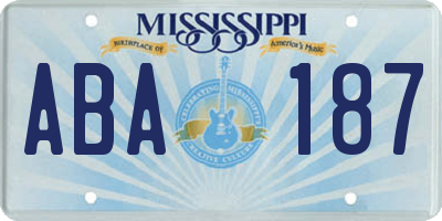 MS license plate ABA187