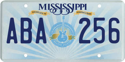 MS license plate ABA256