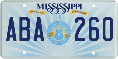 MS license plate ABA260