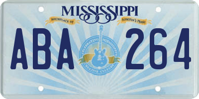 MS license plate ABA264